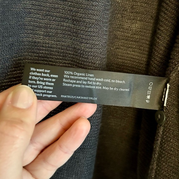 Eileen Fisher Organic Linen Knit Hooded Wrap Cardigan NWOT - Picture 6 of 6